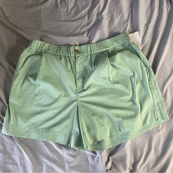 A New Day NWT Olive Green High-Rise‎ Pleat Front Poplin Shorts XXL - Picture 5 of 10